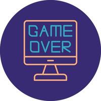 Game Over Line Two Color Circle Icon vector