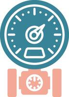 Pressure Gauge Glyph Two Color Icon vector