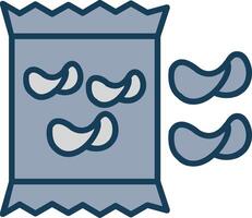 Chips Line Filled Grey Icon vector