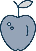 Apple Line Filled Grey Icon vector