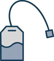 Tea Bag Line Filled Grey Icon vector