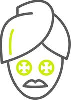 línea de máscara facial icono de dos colores vector