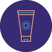 Sunblock Cream Line Two Color Circle Icon vector