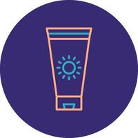 Sunblock Cream Line Two Color Circle Icon vector