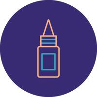 Bottle Line Two Color Circle Icon vector