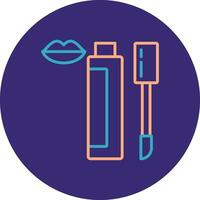 Lip Gloss Line Two Color Circle Icon vector