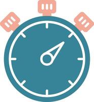 Stopwatch Glyph Two Color Icon vector