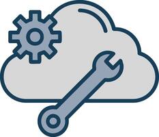 Cloud Computing Line Filled Grey Icon vector