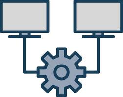 Multitask Line Filled Grey Icon vector
