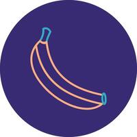 plátano línea dos color circulo icono vector