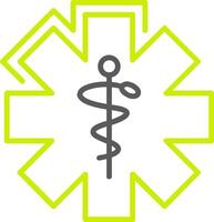 Caduceus Line Two Color Icon vector