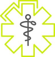 Caduceus Line Two Color Icon vector