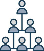 Hierarchical Structure Line Filled Grey Icon vector