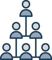 Hierarchical Structure Line Filled Grey Icon vector