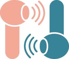 Earbud Glyph Two Color Icon vector