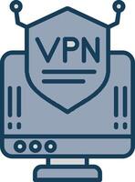 Vpn Line Filled Grey Icon vector