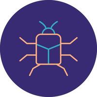 Stag Beetle Line Two Color Circle Icon vector