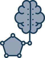 Artificial Intelligence Line Filled Grey Icon vector