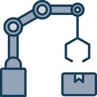 Mechanical Arm Line Filled Grey Icon vector