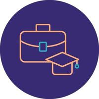 Apprentice Line Two Color Circle Icon vector