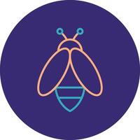Bee Line Two Color Circle Icon vector