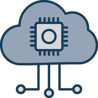 Cloud Computing Line Filled Grey Icon vector