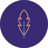 Feather Line Two Color Circle Icon vector