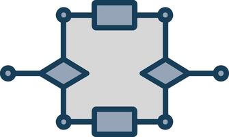 Algorithm Line Filled Grey Icon vector