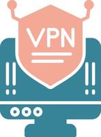 icono de dos colores de glifo vpn vector