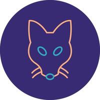 Fox Line Two Color Circle Icon vector