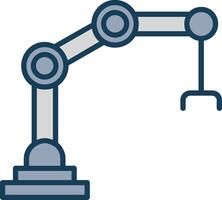 Mechanical Arm Line Filled Grey Icon vector