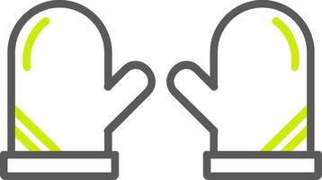 Oven Mitts Line Two Color Icon vector