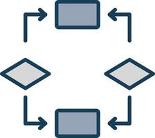 Algorithm Line Filled Grey Icon vector