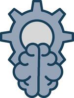 Brain Line Filled Grey Icon vector