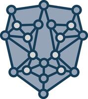 Artificial Intelligence Line Filled Grey Icon vector