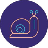 Snail Line Two Color Circle Icon vector