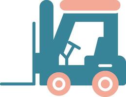 Forklift Glyph Two Color Icon vector