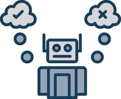 Robot Line Filled Grey Icon vector