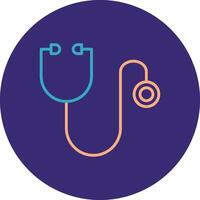 Stethoscope Line Two Color Circle Icon vector