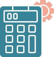 Calculator Glyph Two Color Icon vector