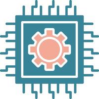 Processor Glyph Two Color Icon vector