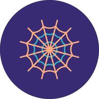 Spider Web Line Two Color Circle Icon vector
