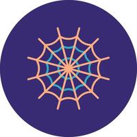 Spider Web Line Two Color Circle Icon vector