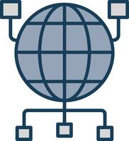 Global Organization Line Filled Grey Icon vector