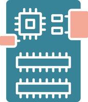 Circuit Board Glyph Two Color Icon vector