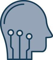 Artificial Intelligence Line Filled Grey Icon vector