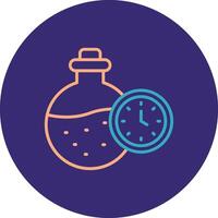 Chemical Line Two Color Circle Icon vector