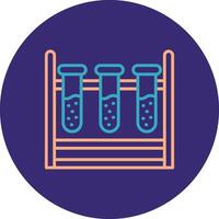 Test Tubes Line Two Color Circle Icon vector