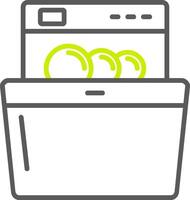 Dish Washing Line Two Color Icon vector