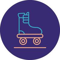 Roller Skate Line Two Color Circle Icon vector